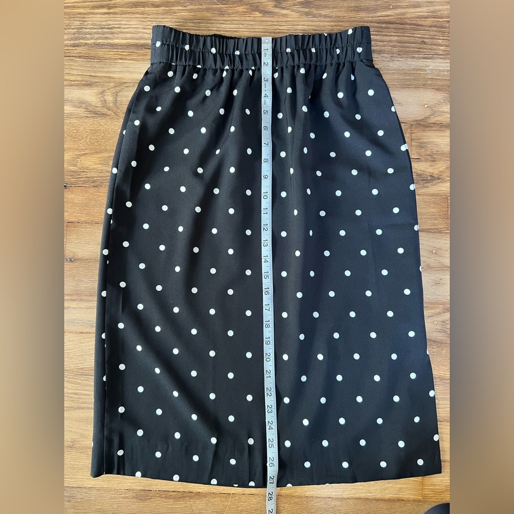 J. Crew Black and White Polka Dot Pencil Skirt - Picture 8 of 11